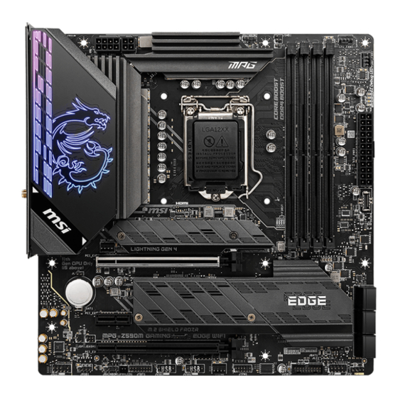 MSI MPG Z590M GAMING EDGE WIFI Quick Start Manual