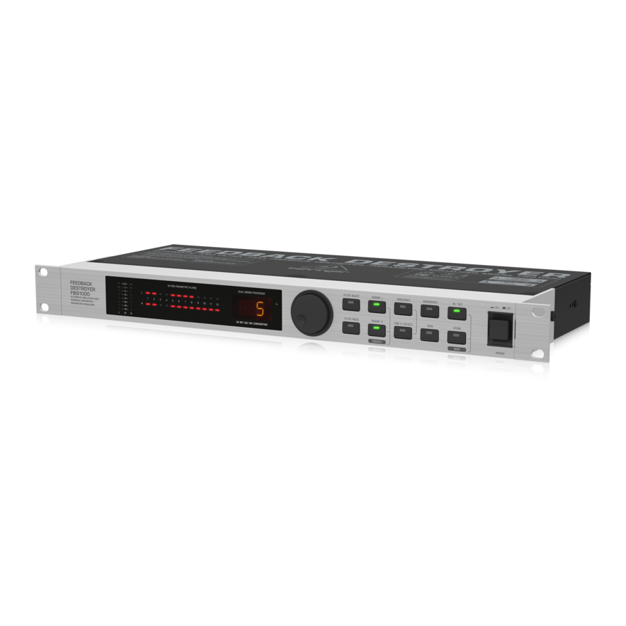 Behringer FEEDBACK DESTROYER FBQ1000 Quick Start Manual