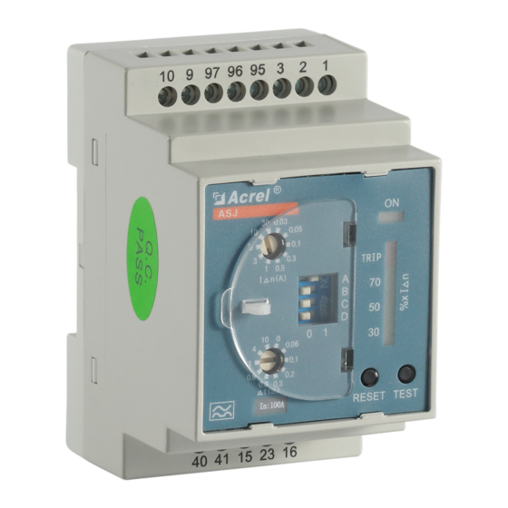 User Manuals: Acrel ASJ Series Residual Current Relay