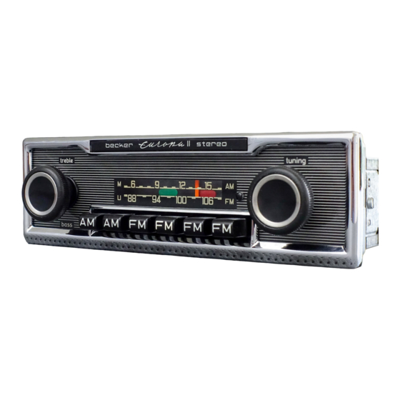 Becker Europa II Stereo LMKU Manual
