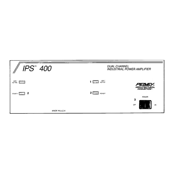 Peavey IPS 400 Instruction Manual