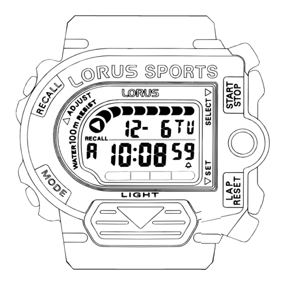 LORUS W240 Instruction Manual