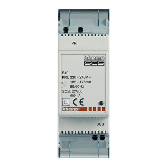 LEGRAND MyHOME E49 Quick Start Manual