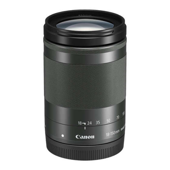 Canon EF-M 18-150mm f/3.5-6.3 IS STM Instructions