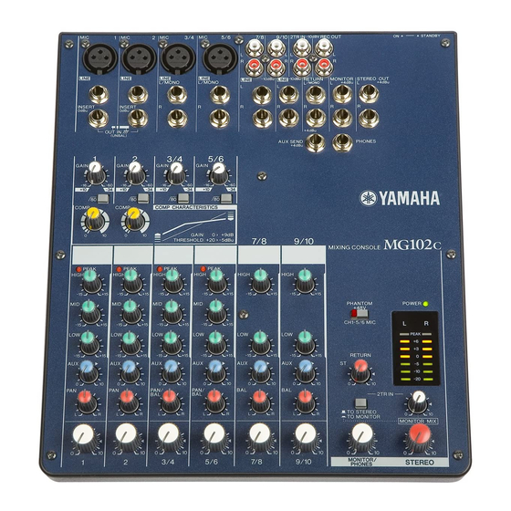 Yamaha MG102C - 10 Input Stereo Mixer Manuals
