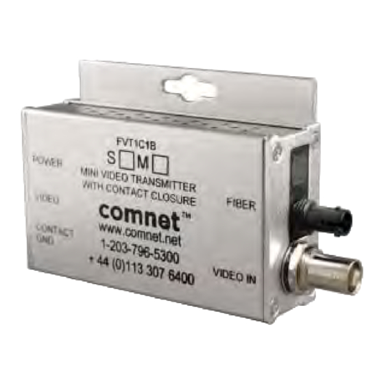 Comnet FVT1C1BM1-M Installation And Operation Manual