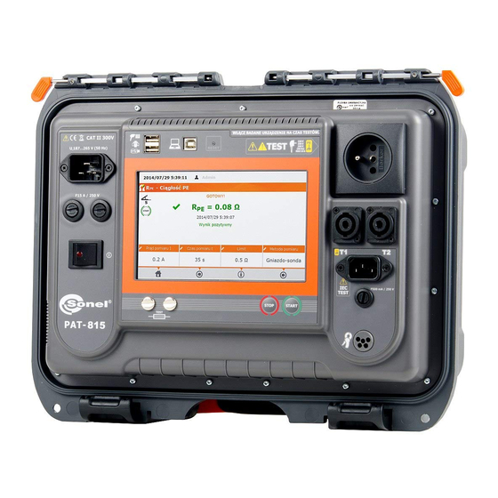 Sonel PAT-810 Operation Manuals