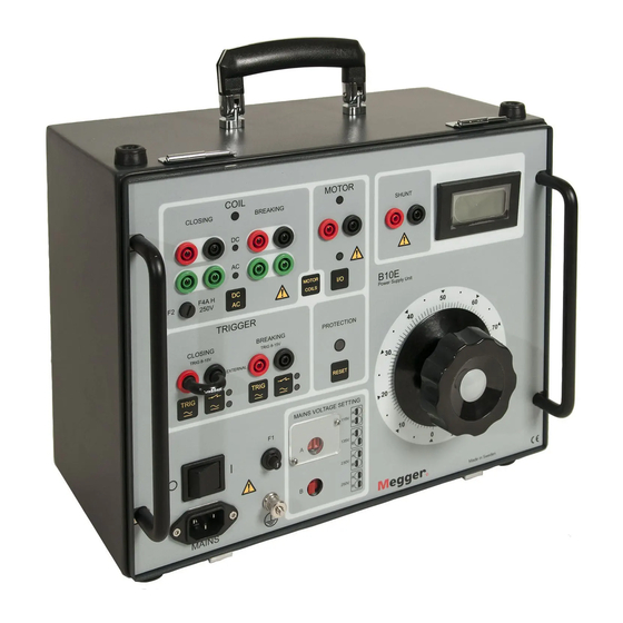 Megger B10E Manuals