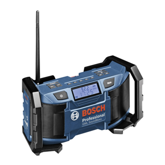 Bosch GML SoundBoxx Professional 18 V Manuals