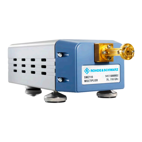 Rohde & Schwarz R&S SMZ75 Manual