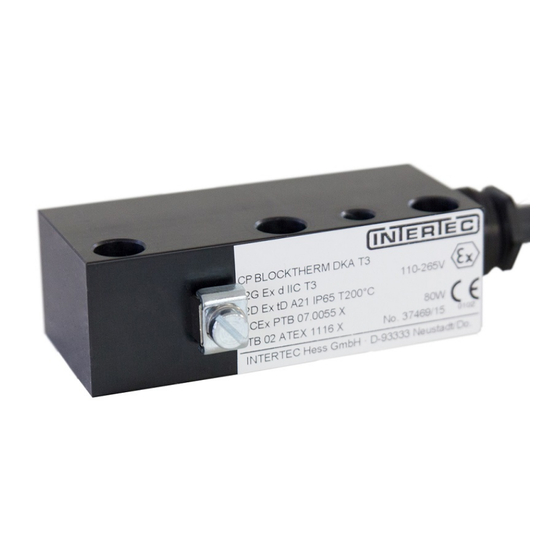 Intertec Data Systems CP BLOCKTHERM DC.A Manuals