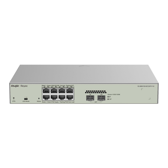 Ruijie Networks Reyee RG-NBS3100-8GT2SFP-P-V2 Installation Manual