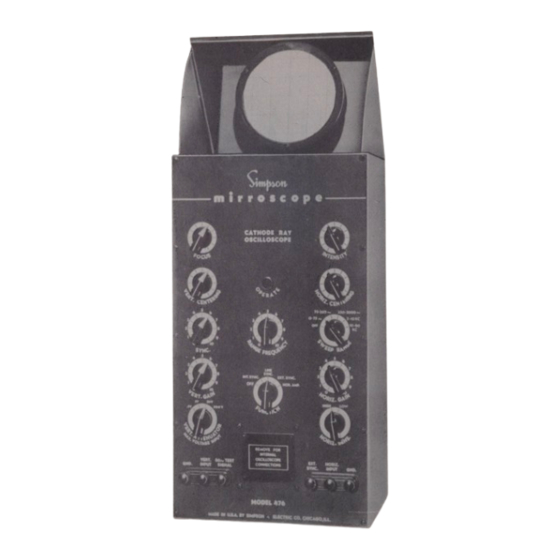 Simpson 476 MIRROSCOPE Operator's Manual