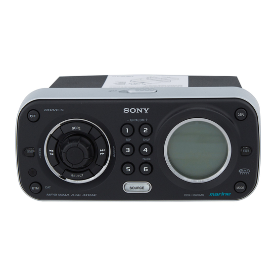 Sony CDX-HS70MS - Marine Stereo Manuals