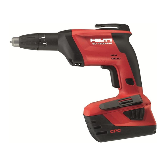 Hilti SD 4500-A18 Operating Instructions Manual