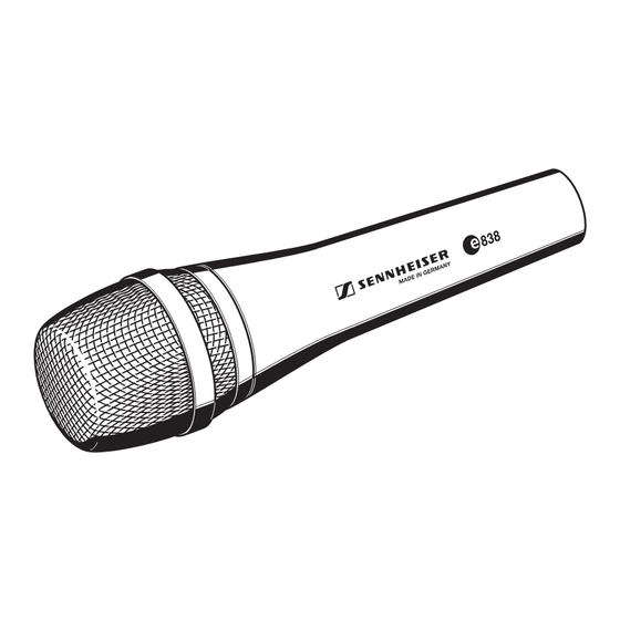 Sennheiser e838 Instructions For Use Manual