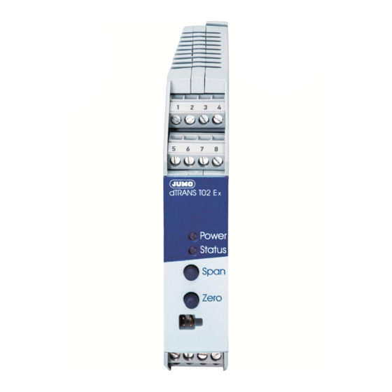 JUMO dTRANS T02 Ex Operating Instructions Manual