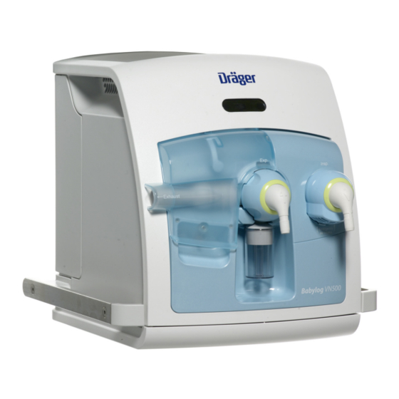 Dräger Babylog VN500 Disassembly/Assembly And Reprocessing
