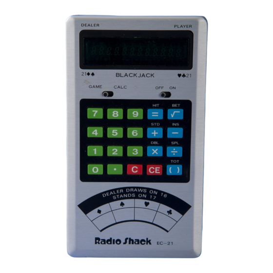 Radio Shack BLACKJACK 21 Owner's Manual