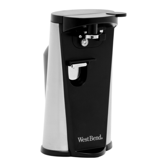 West Bend ELECTRIC CAN OPENER Instruction Manual