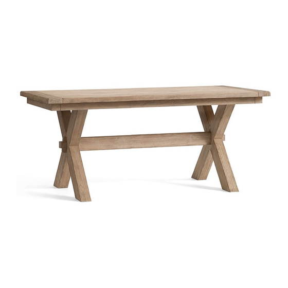 PotteryBarn TOSCANA EXTENSION DINING TABLE Assembly Instructions Manual