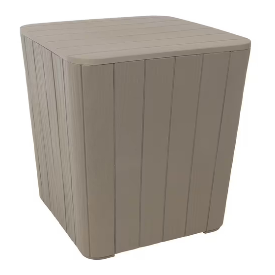 Sunnydaze Decor FAUX WOOD DESIGN OUTDOOR STORAGE BOX WITH TABLETOP Manual