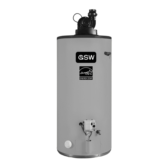 GSW POWER VENTED GAS FIRED WATER HEATER Installation And Operating Instructions Manual