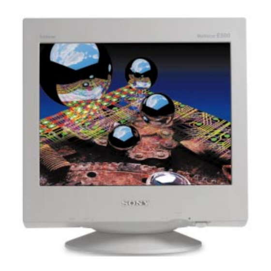 SONY CPD-E500 MARKETING MONITOR SPECIFICATIONS | ManualsLib