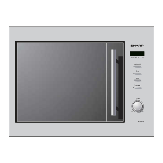 Sharp R-21FBST Operation Manual With Cookbook