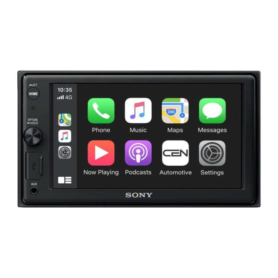 Sony XAV-AX1000 Manual