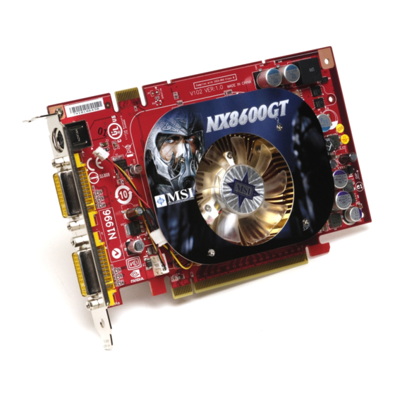 MSI NX8600GT Quick User Manual