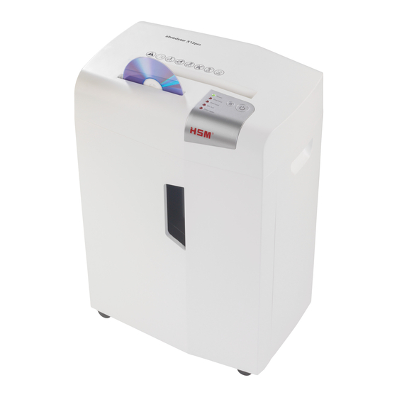 HSM shredstar X12pro Operating Instructions Manual