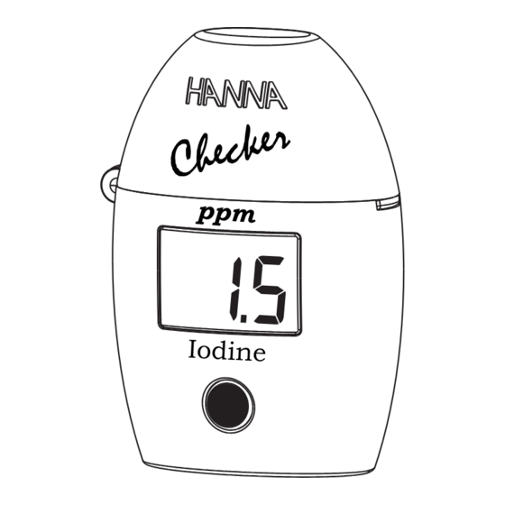 Hanna Instruments Iodine HI 718 Quick Start Manual