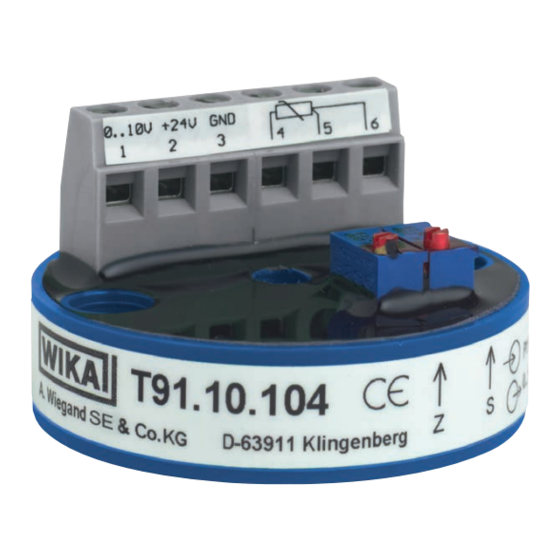WIKA T91.10 Operating Instructions Manual