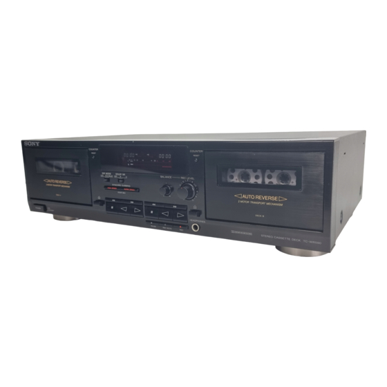 Sony TC-WR590 - Dual Cassette Deck Manuals