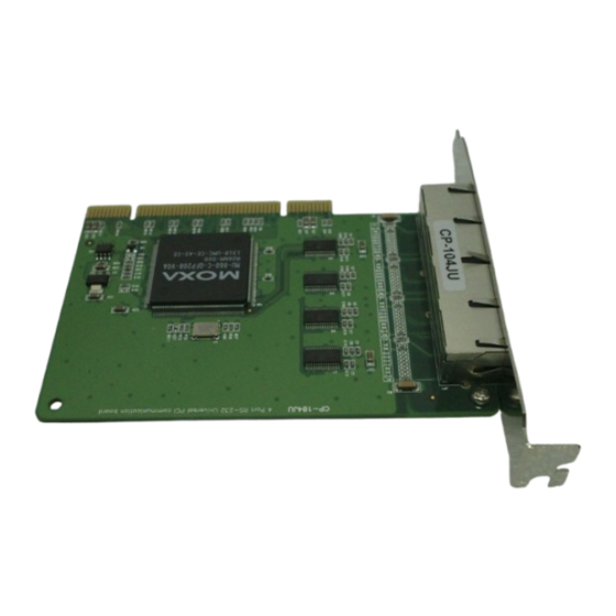 Moxa Technologies CP-104JU Quick Installation Manual
