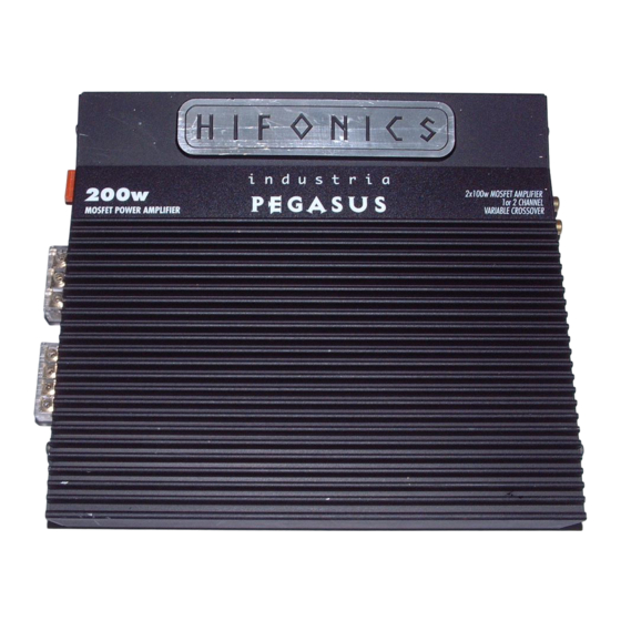 User Manuals: Hifonics Industria Triton Car Amplifier