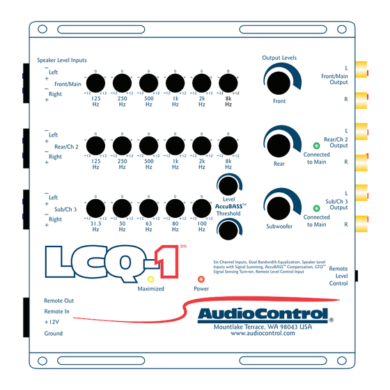 AudioControl LCQ-1 Quick Install Manual