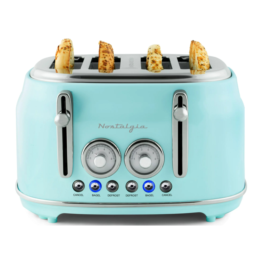 Nostalgia CLTOS4AQ - Classic Retro 4-Slice Toaster Manual
