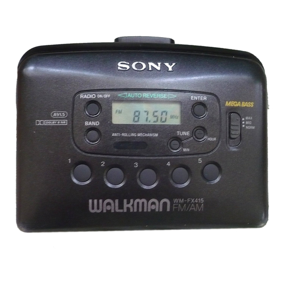 Sony WM-FX413 Manuals