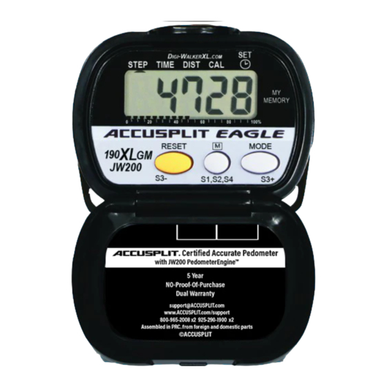 Accusplit EAGLE AE190XLGM Operating Instructions