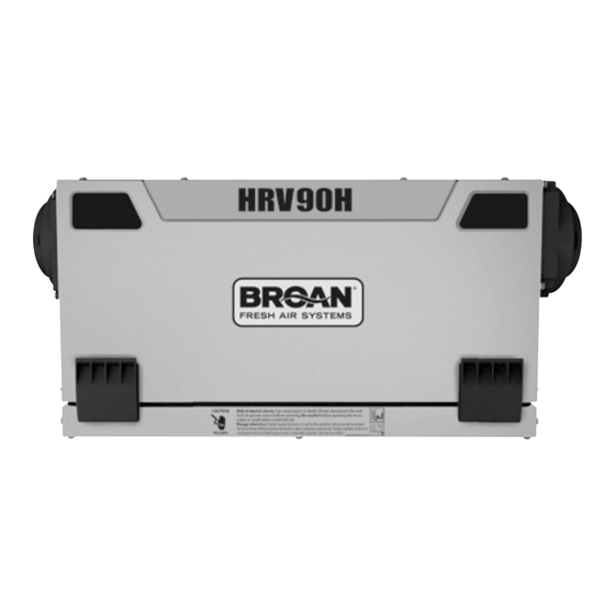 Broan HRV90H Series Installation Instructions Manual