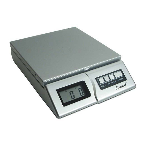 ESCALI DIGITAL SCALE USER MANUAL Pdf Download | ManualsLib