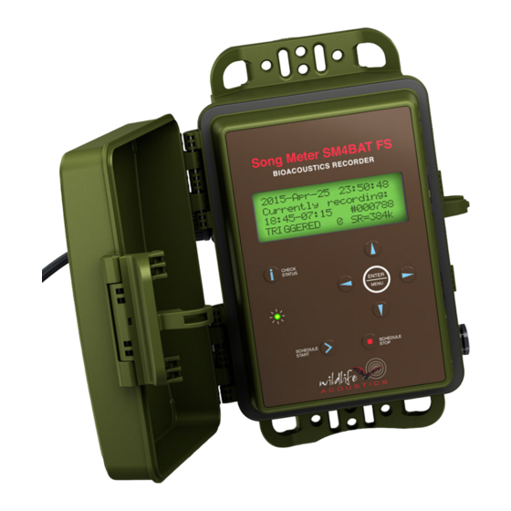 Wildlife Acoustics Song Meter SM4BAT FS User Manual