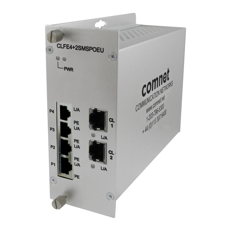 Comnet CLFE4+2SMS Series Installation And Operation Manual
