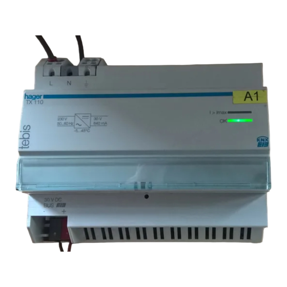 hager TX 110 Quick Start Manual