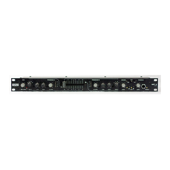 Rane MP 2 Operator's Manual