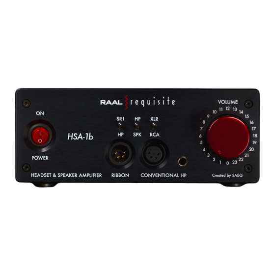 RAAL-requisite HSA-1b User Manual