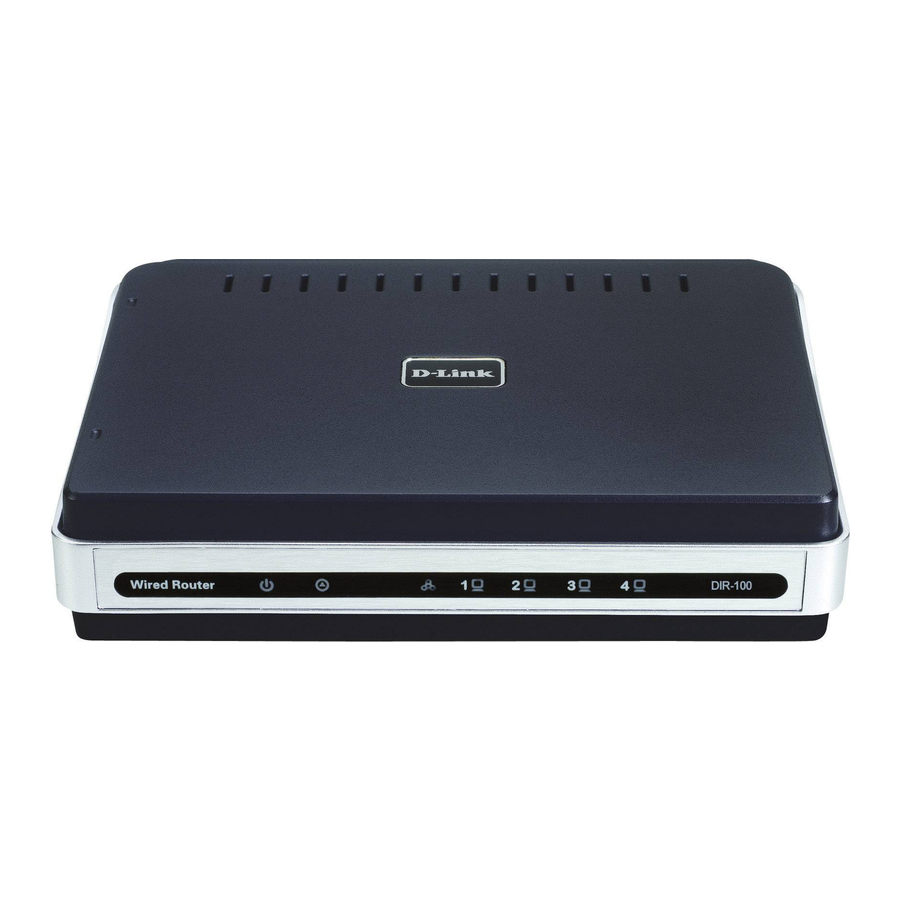 D-Link Ethernet Broadband Router DIR-100 Manuals