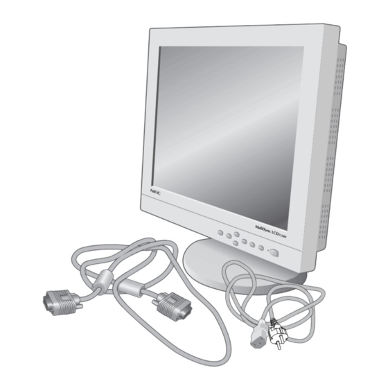 NEC MultiSync LCD1530V User Manual